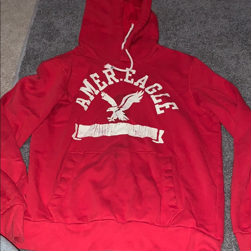 Red American eagle hoodie